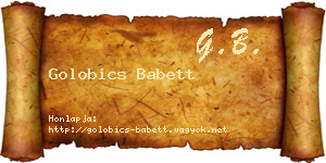 Golobics Babett névjegykártya